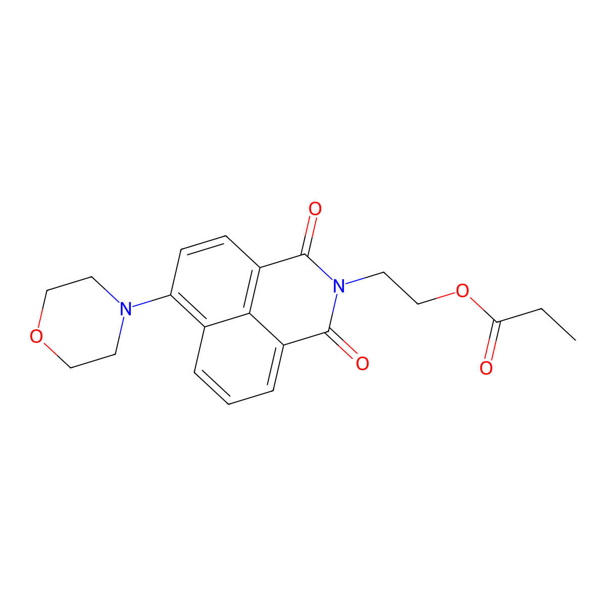 2-(6-Morpholin-4-yl-1,3-dioxobenzo[de]isoquinolin-2-yl)ethyl propanoate molecular structure, CAS 312606-19-2
