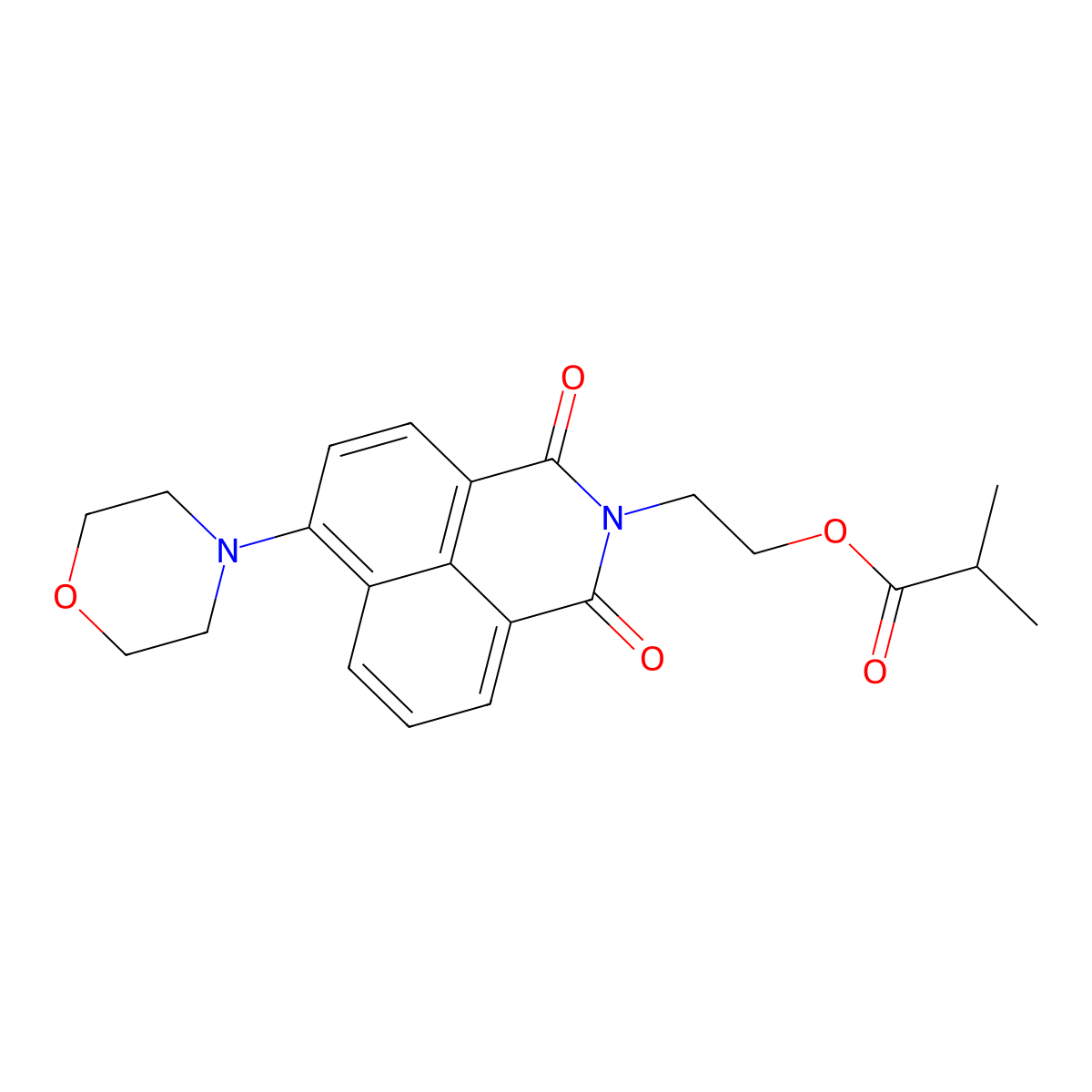 2-(6-Morpholin-4-yl-1,3-dioxobenzo[de]isoquinolin-2-yl)ethyl 2-methylpropanoate molecular structure, CAS 312606-20-5