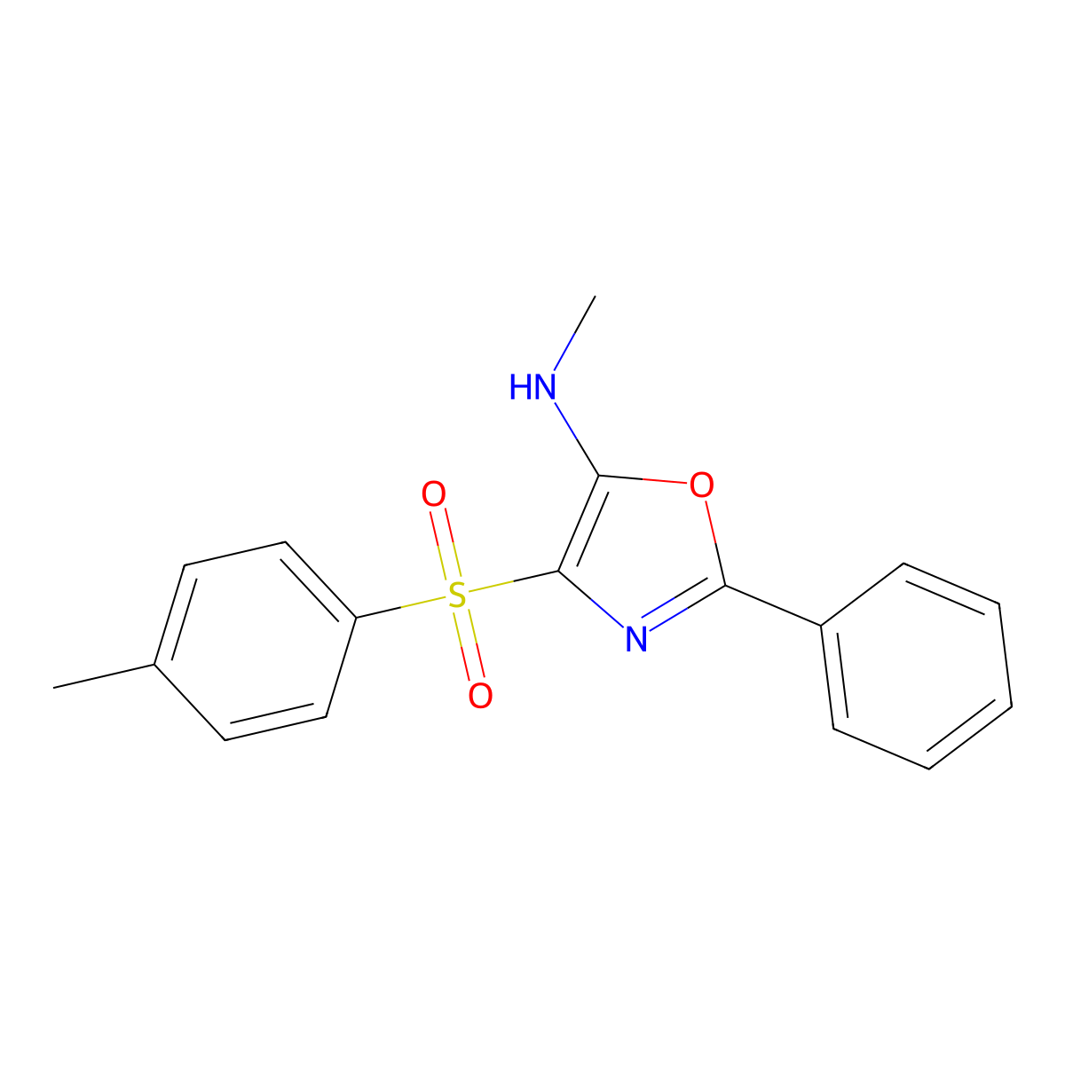 N-methyl-4-(4-methylphenyl)sulfonyl-2-phenyl-1,3-oxazol-5-amine molecular structure, CAS 312606-69-2