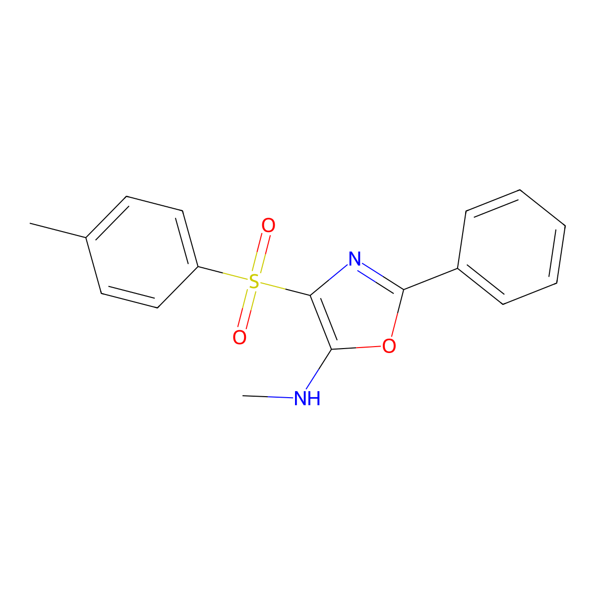 N-methyl-4-(4-methylphenyl)sulfonyl-2-phenyl-1,3-oxazol-5-amine molecular structure, CAS 312606-69-2