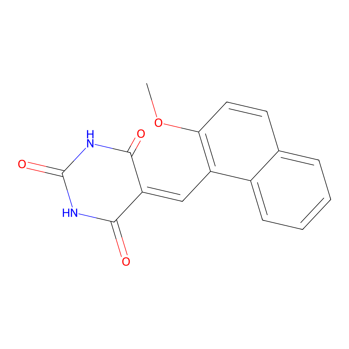 5-[(2-Methoxynaphthalen-1-yl)methylidene]-1,3-diazinane-2,4,6-trione molecular structure, CAS 312607-50-4