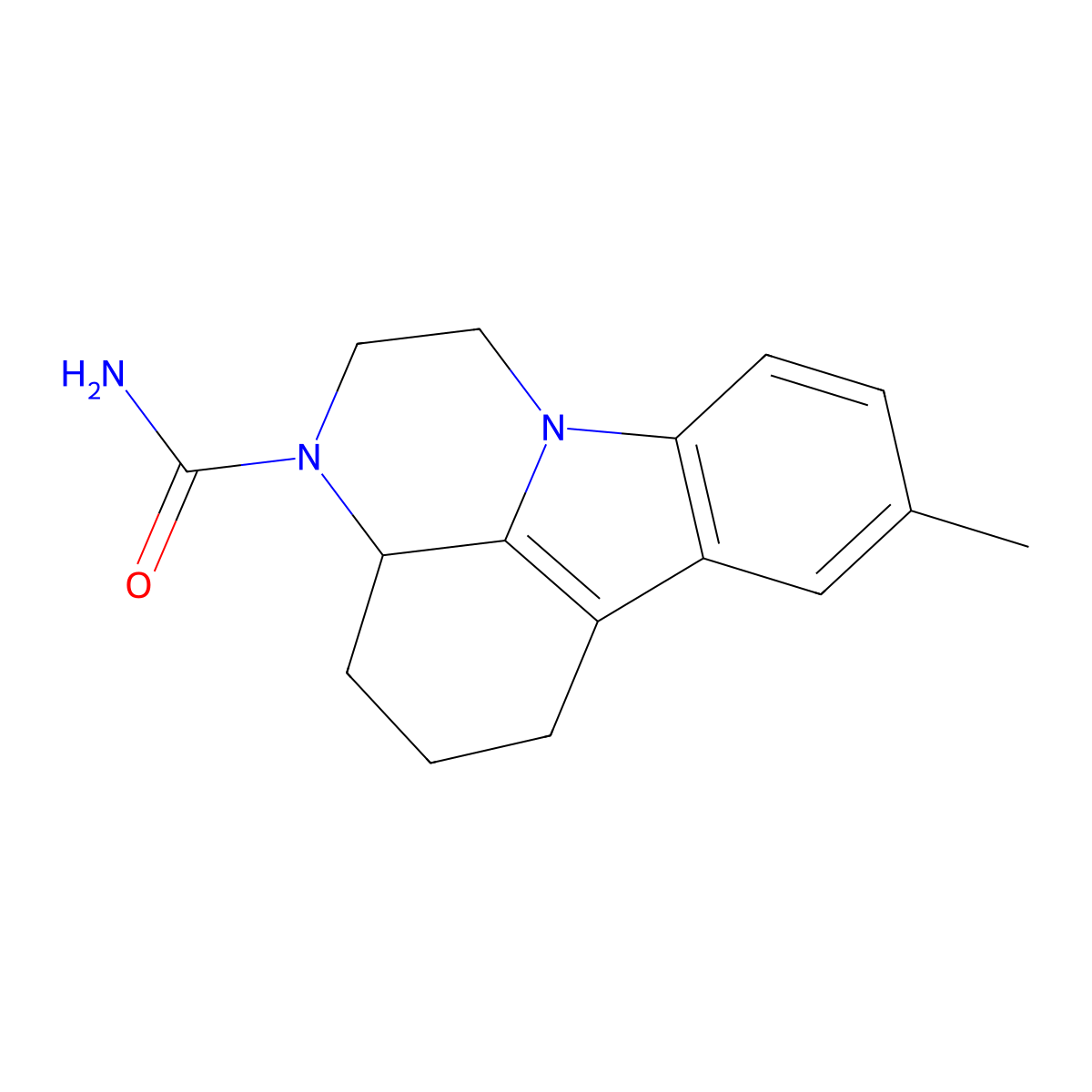 8-Methyl-1,2,3a,4,5,6-hexahydro-3H-pyrazino[3,2,1-jk]carbazole-3-carboxamide molecular structure, CAS 312607-77-5