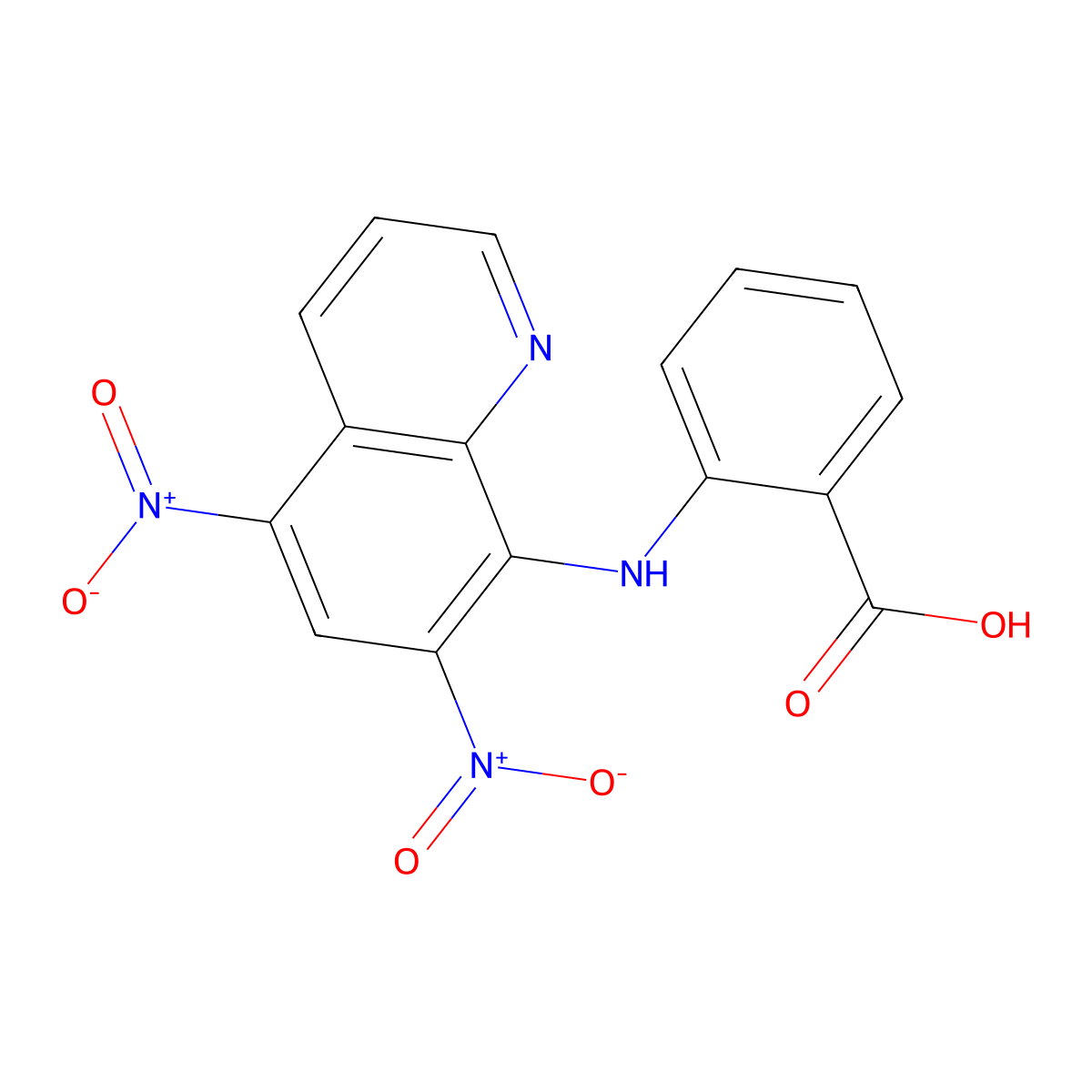 2-[(5,7-dinitroquinolin-8-yl)amino]benzoic Acid molecular structure, CAS 312607-81-1