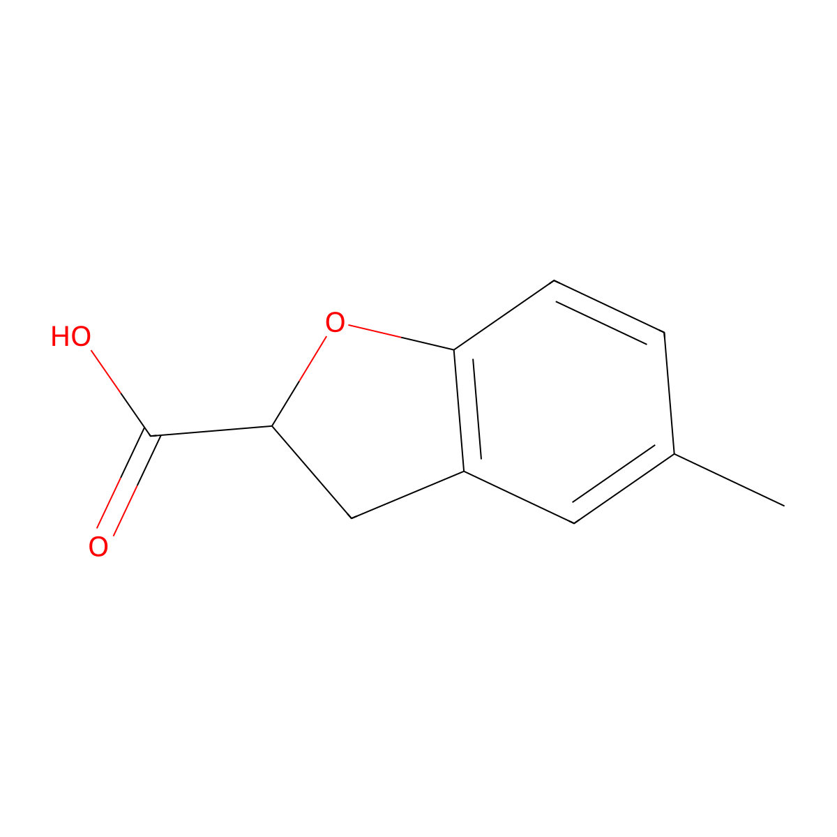 5-Methyl-2,3-dihydrobenzofuran-2-carboxylic acid molecular structure, CAS 312607-99-1