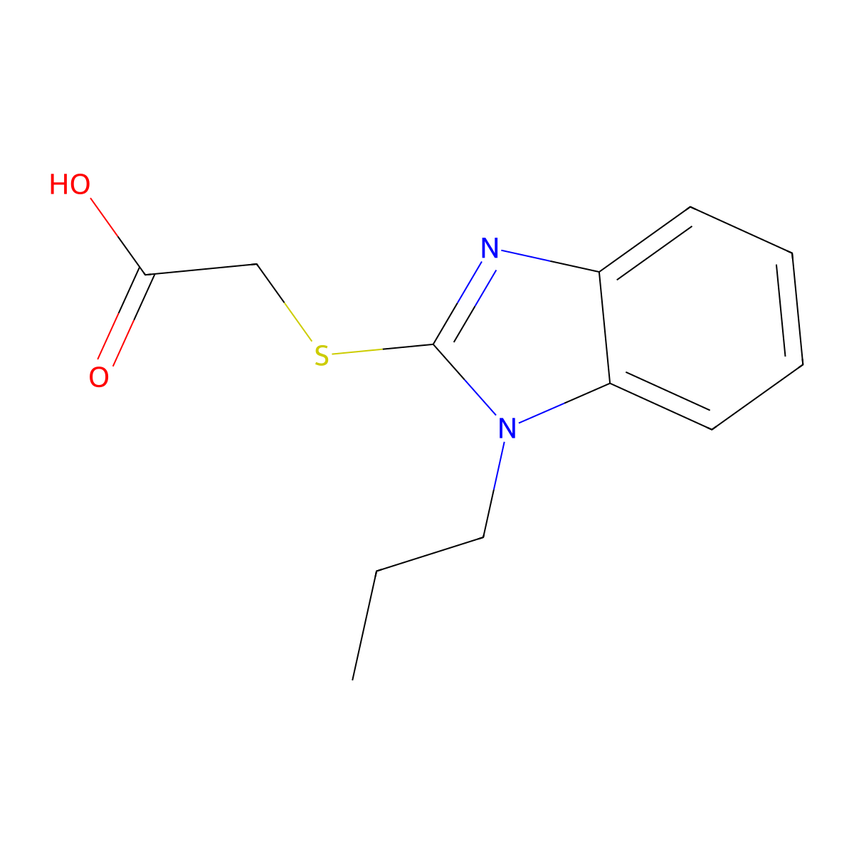 2-[(1-propyl-1H-1,3-benzodiazol-2-yl)sulfanyl]acetic acid molecular structure, CAS 312608-22-3
