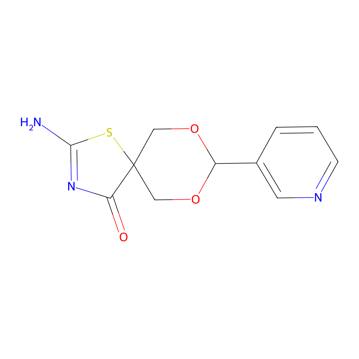 2-Amino-8-pyridin-3-yl-7,9-dioxa-1-thia-3-aza-spiro[4.5]dec-2-en-4-one molecular structure, CAS 312608-26-7