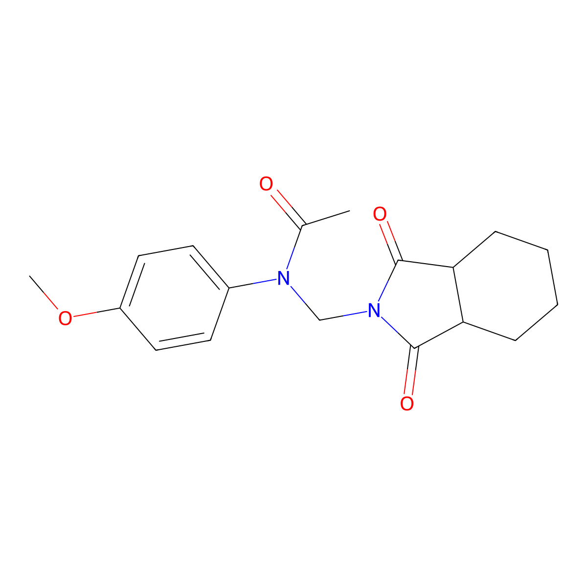 N-(4-Methoxyphenyl)-N-((octahydro-1,3-dioxo-2H-isoindol-2-yl)methyl)acetamide molecular structure, CAS 312608-28-9