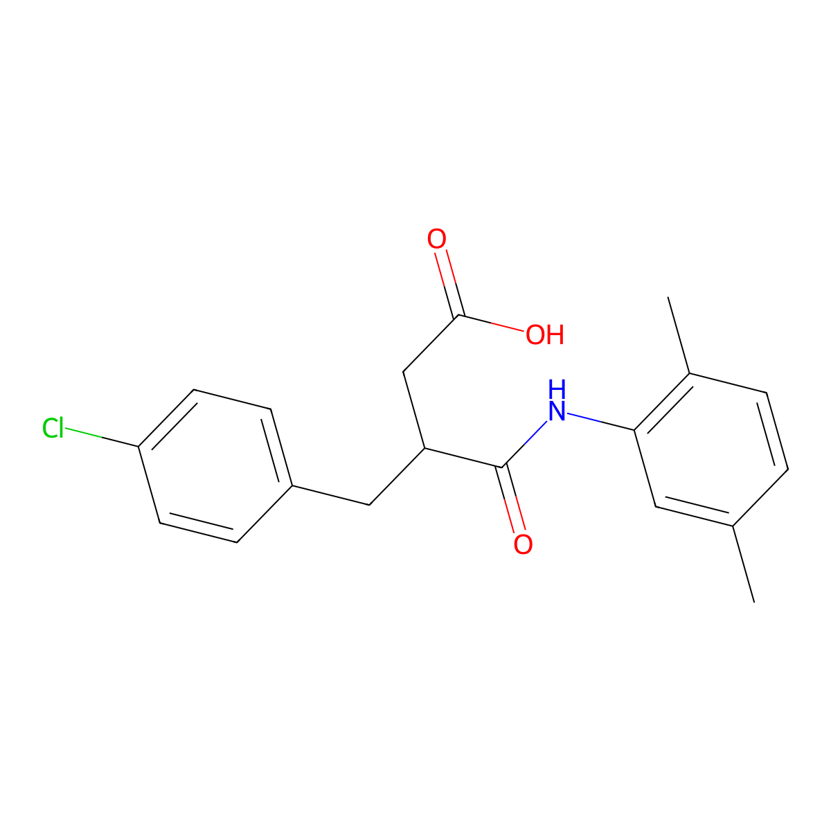 3-(4-Chlorobenzyl)-N-(2,5-dimethylphenyl)succinamic acid molecular structure, CAS 312608-37-0