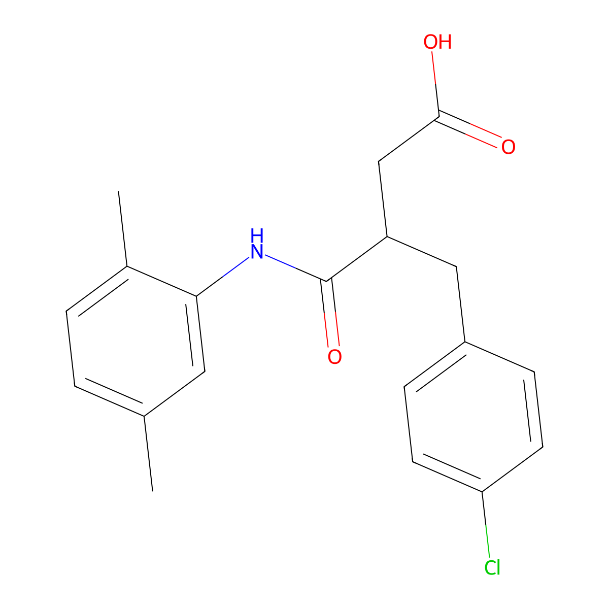 3-(4-Chlorobenzyl)-N-(2,5-dimethylphenyl)succinamic acid molecular structure, CAS 312608-37-0