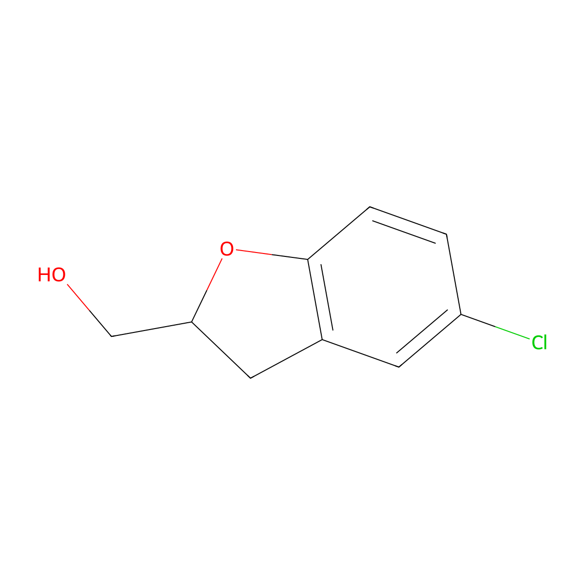 (5-Chloro-2,3-dihydrobenzofuran-2-yl)methanol molecular structure, CAS 312608-45-0