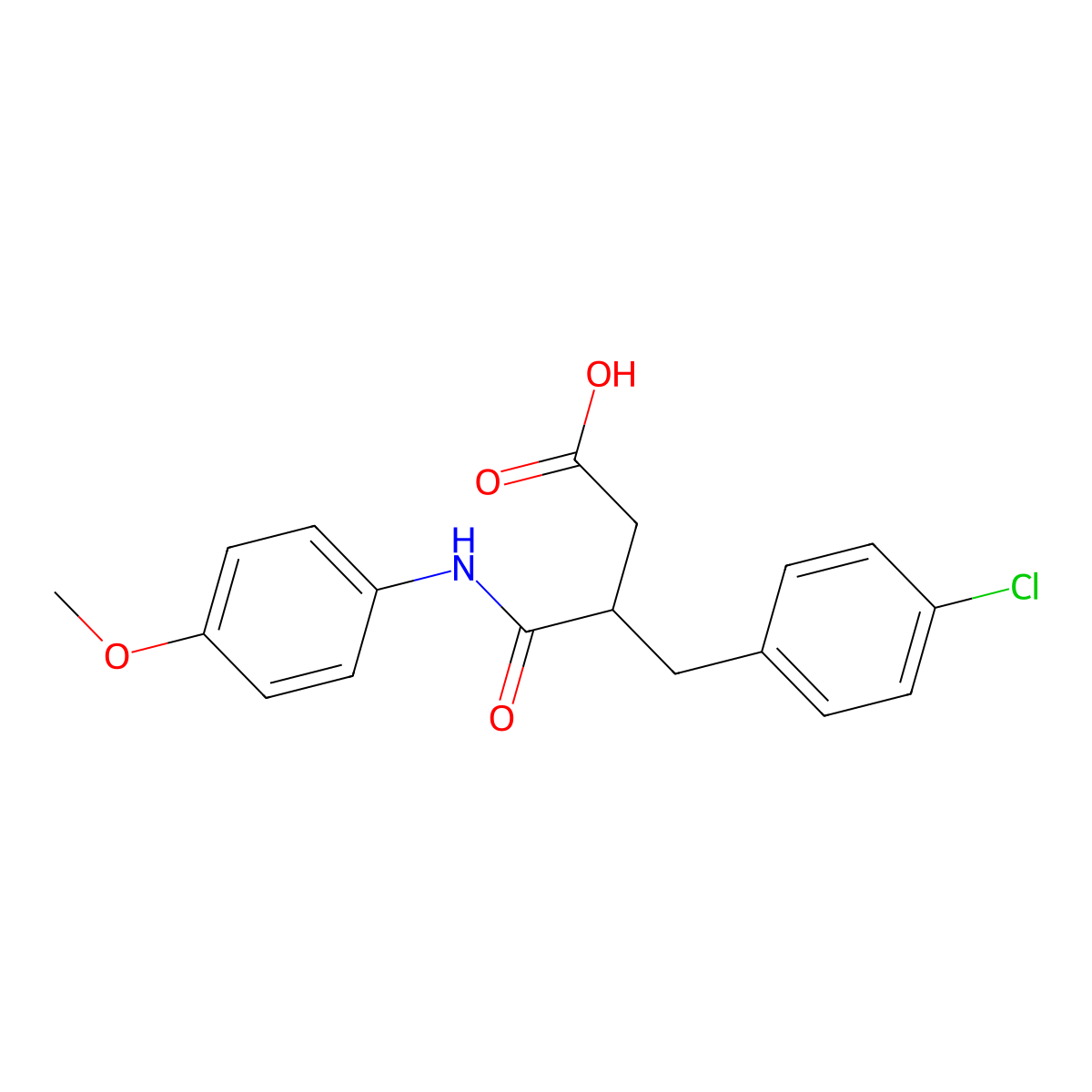 2-(4-Chlorobenzyl)-N-(4-methoxyphenyl)-succinamic acid molecular structure, CAS 312608-46-1
