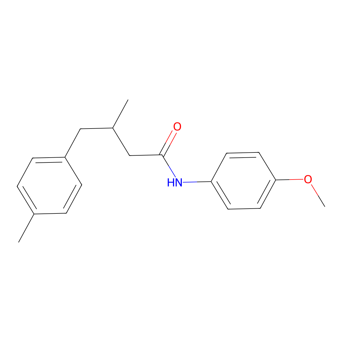 N-(4-methoxyphenyl)-3-methyl-4-(4-methylphenyl)butanamide molecular structure, CAS 312608-47-2