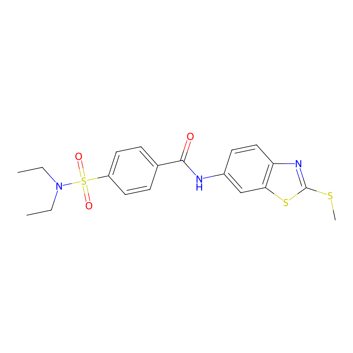 4-(N,N-diethylsulfamoyl)-N-(2-(methylthio)benzo[d]thiazol-6-yl)benzamide molecular structure, CAS 312608-60-9