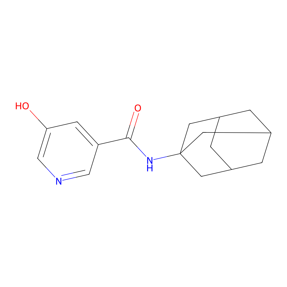 N-(1-adamantyl)-5-hydroxy-3-pyridinecarboxamide molecular structure, CAS 312608-87-0