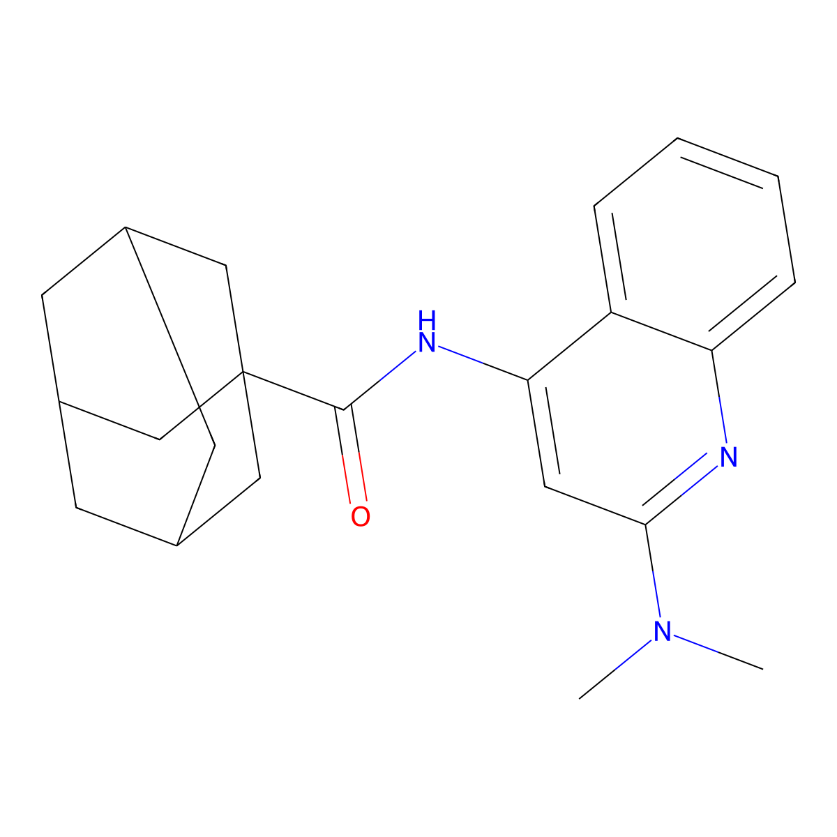 N-[2-(dimethylamino)quinolin-4-yl]adamantane-1-carboxamide molecular structure, CAS 312609-07-7