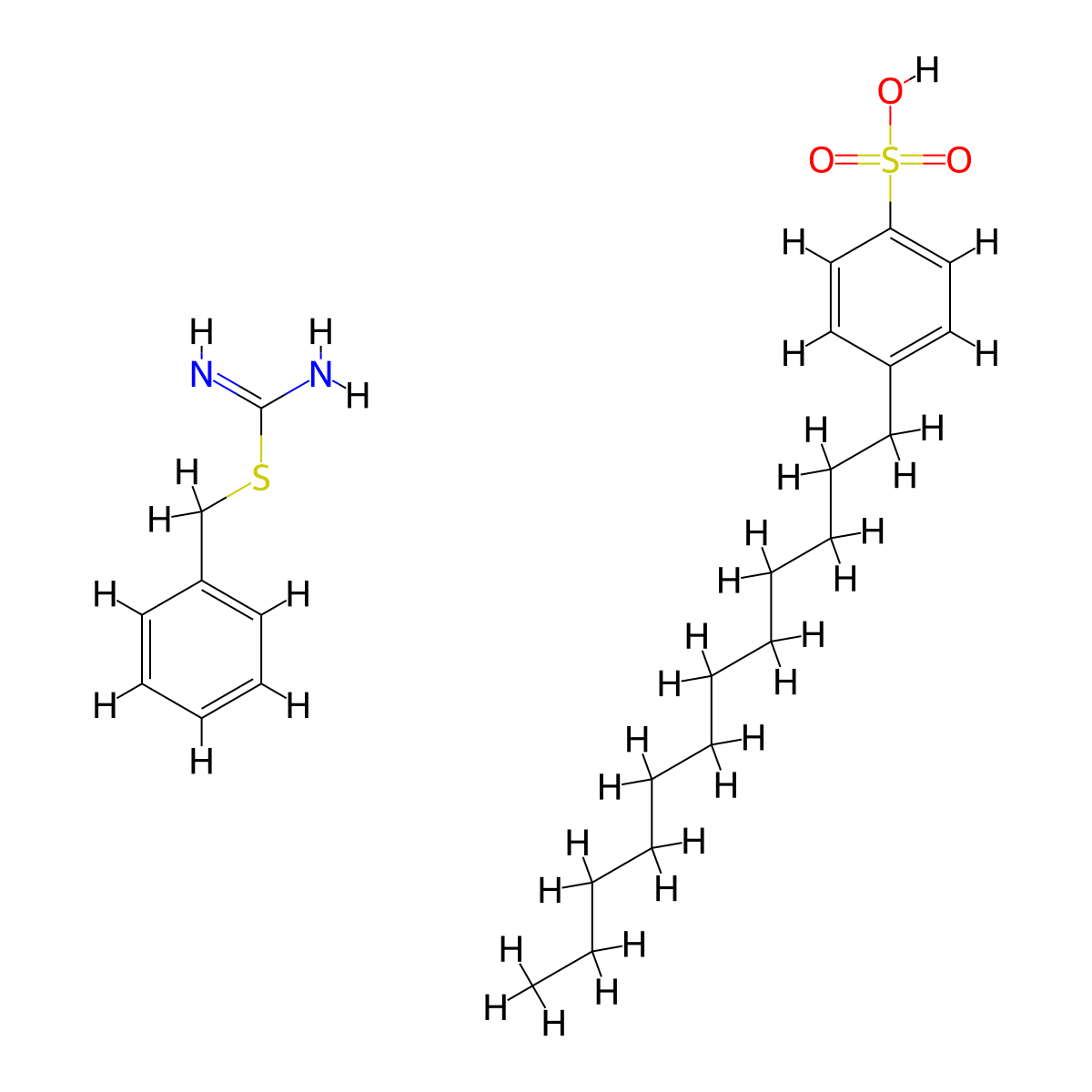 4-Dodecylbenzenesulfonic acid-benzyl carbamimidothioate(1:1) molecular structure, CAS 31261-59-3