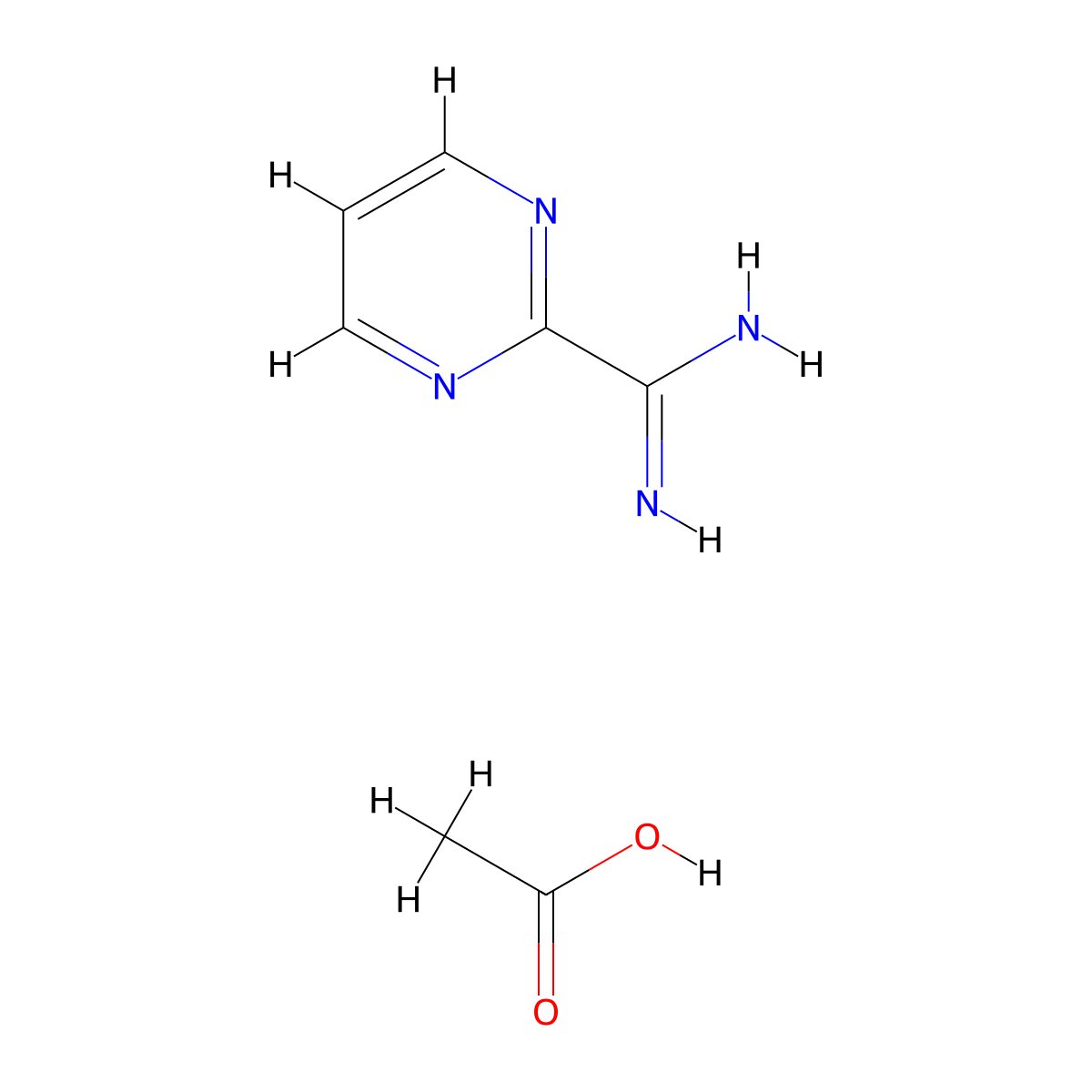 Pyrimidine-2-carboximidamide acetate molecular structure, CAS 312613-82-4