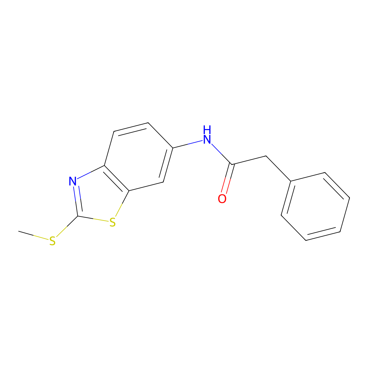 N-(2-(methylthio)benzo[d]thiazol-6-yl)-2-phenylacetamide molecular structure, CAS 312613-88-0