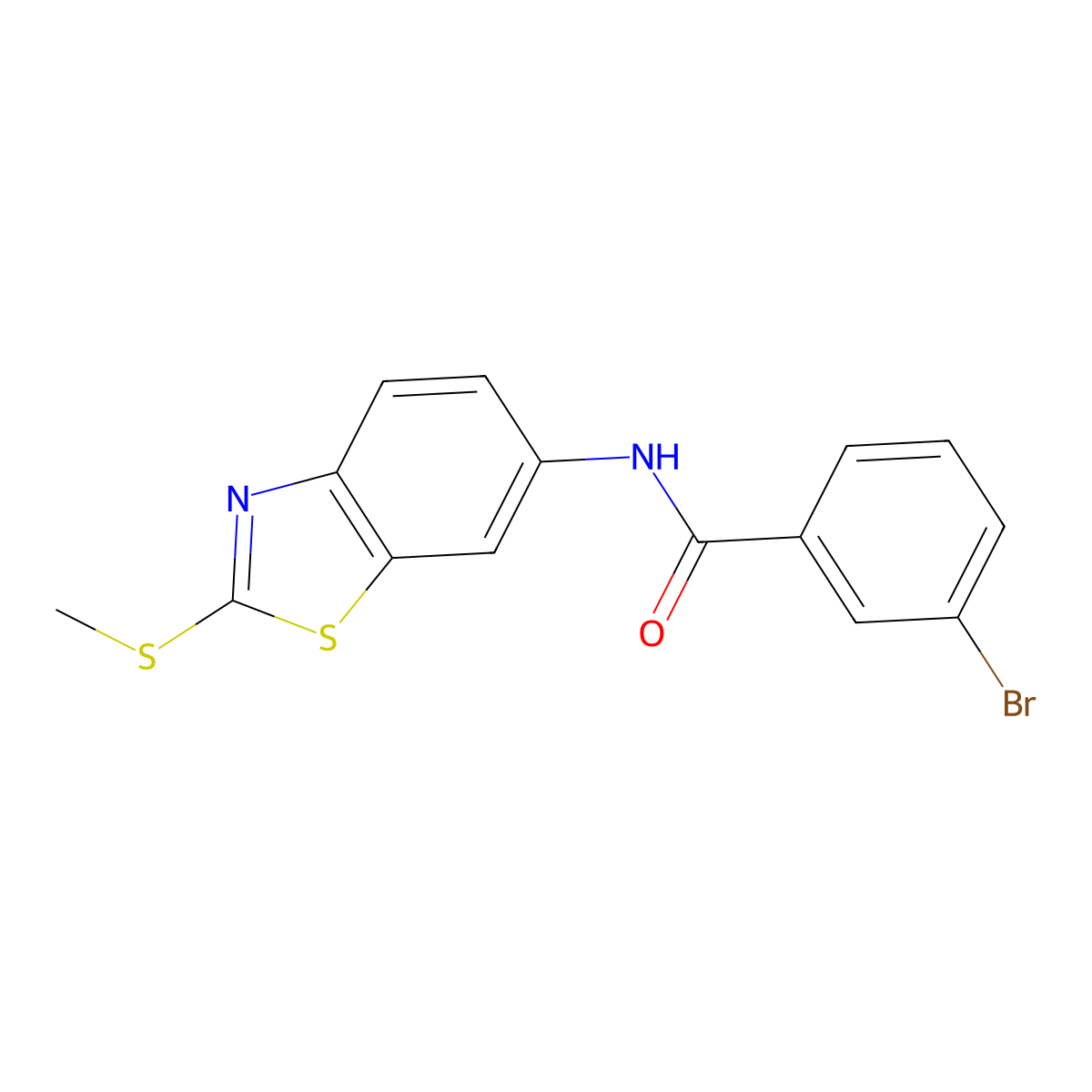 3-bromo-N-(2-(methylthio)benzo[d]thiazol-6-yl)benzamide molecular structure, CAS 312613-91-5