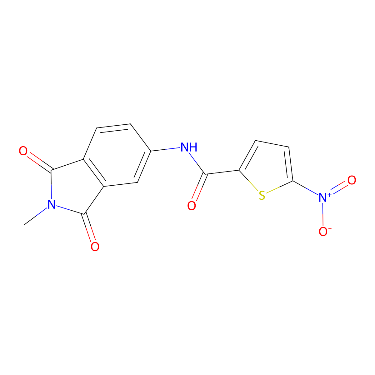N-(2-methyl-1,3-dioxoisoindol-5-yl)-5-nitrothiophene-2-carboxamide molecular structure, CAS 312614-36-1