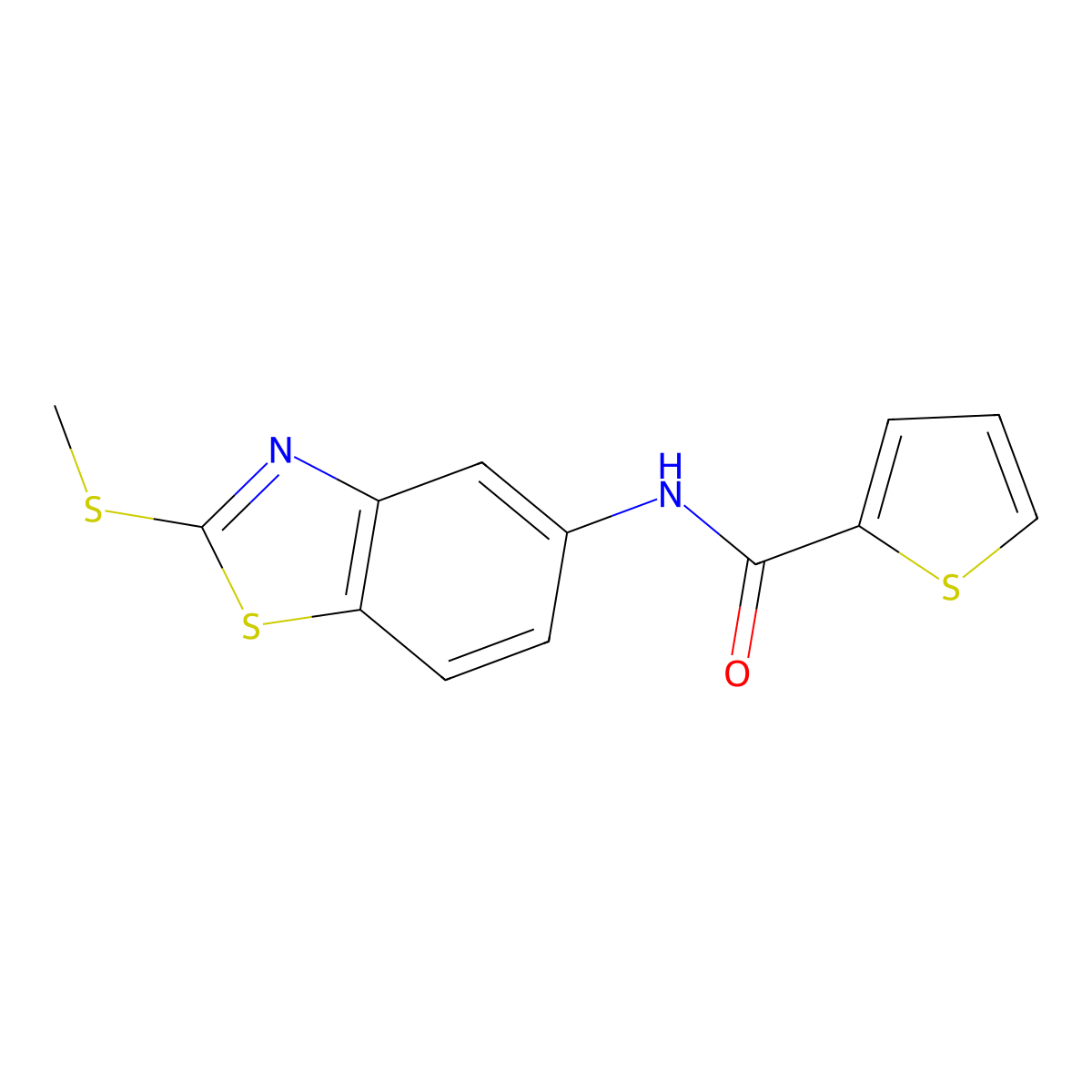N-(2-(methylthio)benzo[d]thiazol-5-yl)thiophene-2-carboxamide molecular structure, CAS 312614-40-7