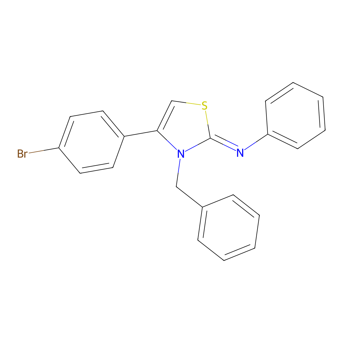 3-benzyl-4-(4-bromophenyl)-N-phenyl-1,3-thiazol-2-imine molecular structure, CAS 312614-77-0