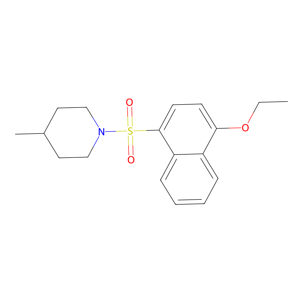 1-[(4-Ethoxynaphthalen-1-yl)sulfonyl]-4-methylpiperidine molecular structure, CAS 312614-94-1