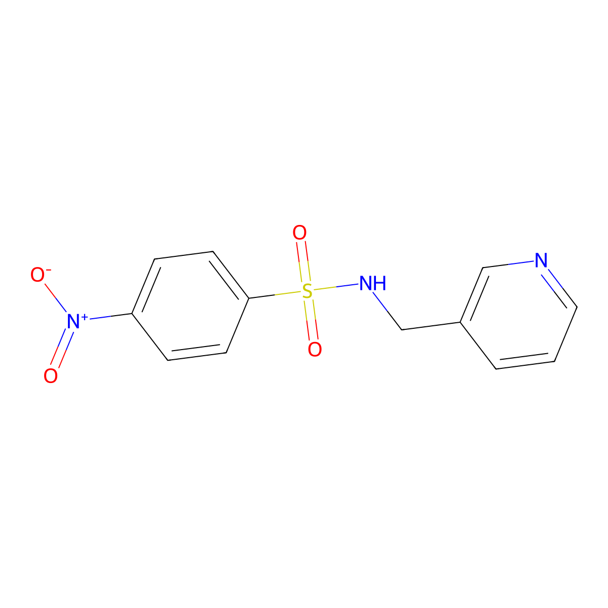 4-nitro-N-(pyridin-3-ylmethyl)benzenesulfonamide molecular structure, CAS 312614-98-5
