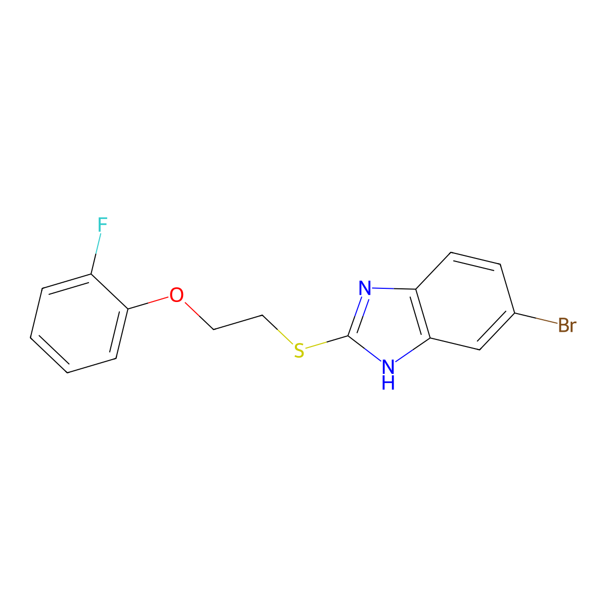 6-bromo-2-[2-(2-fluorophenoxy)ethylsulfanyl]-1H-benzimidazole molecular structure, CAS 312615-33-1