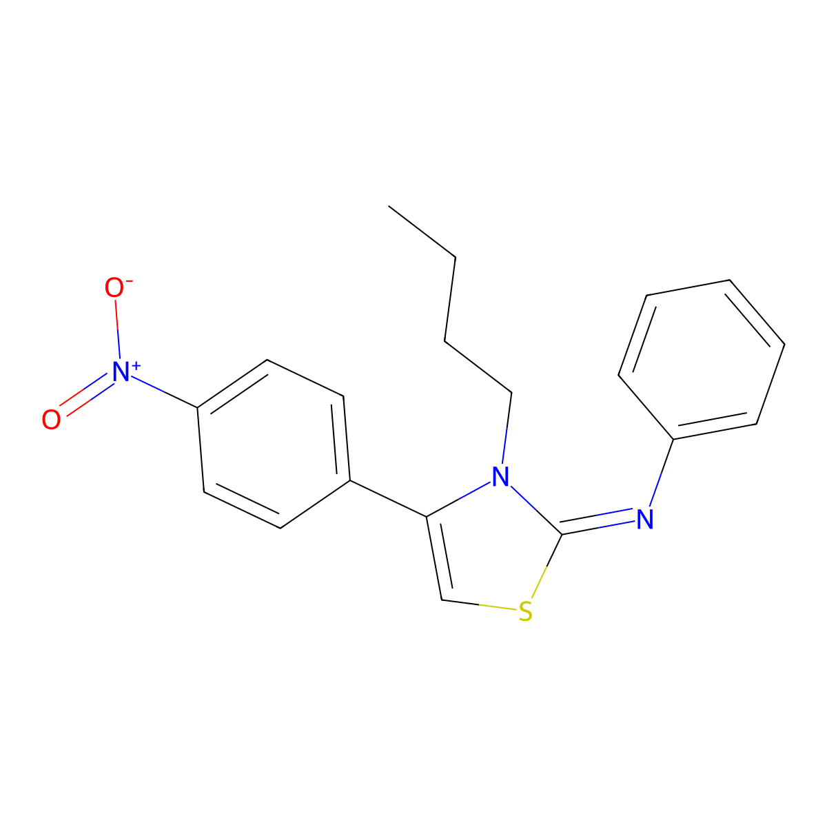 3-butyl-4-(4-nitrophenyl)-N-phenyl-1,3-thiazol-2-imine molecular structure, CAS 312615-71-7