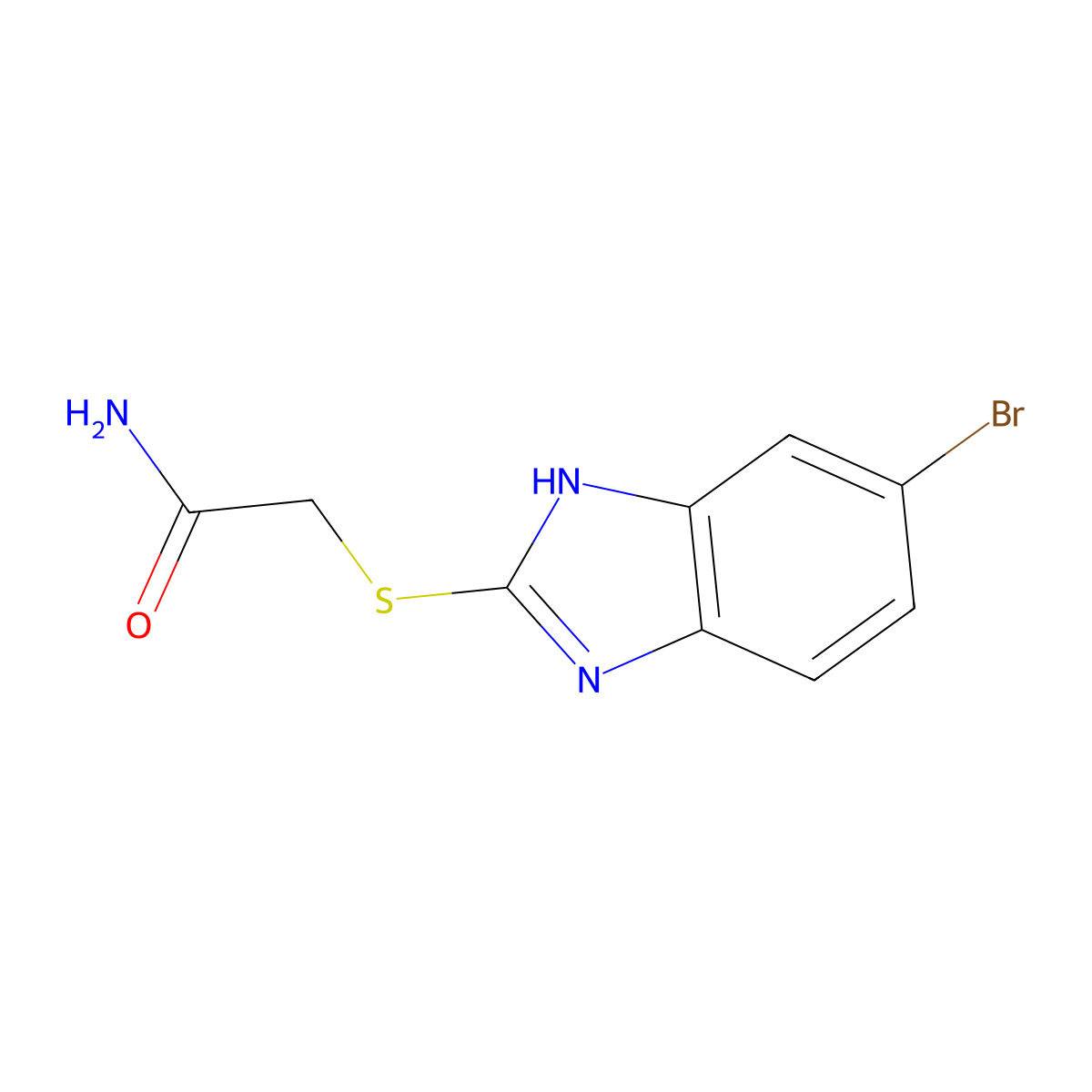 2-[(6-bromo-1H-benzimidazol-2-yl)sulfanyl]acetamide molecular structure, CAS 312616-16-3