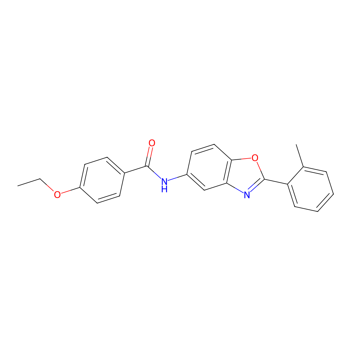 4-ethoxy-N-[2-(2-methylphenyl)-1,3-benzoxazol-5-yl]benzamide molecular structure, CAS 312616-27-6