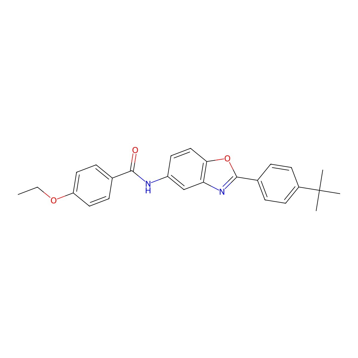 N-[2-(4-tert-butylphenyl)-1,3-benzoxazol-5-yl]-4-ethoxybenzamide molecular structure, CAS 312616-28-7