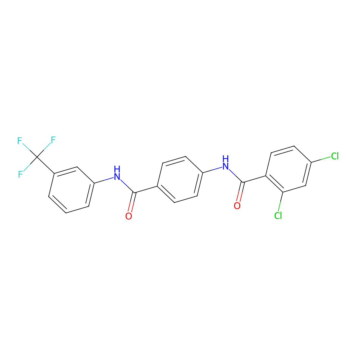2,4-Dichloro-N-(4-{[3-(trifluoromethyl)phenyl]carbamoyl}phenyl)benzamide molecular structure, CAS 312616-66-3
