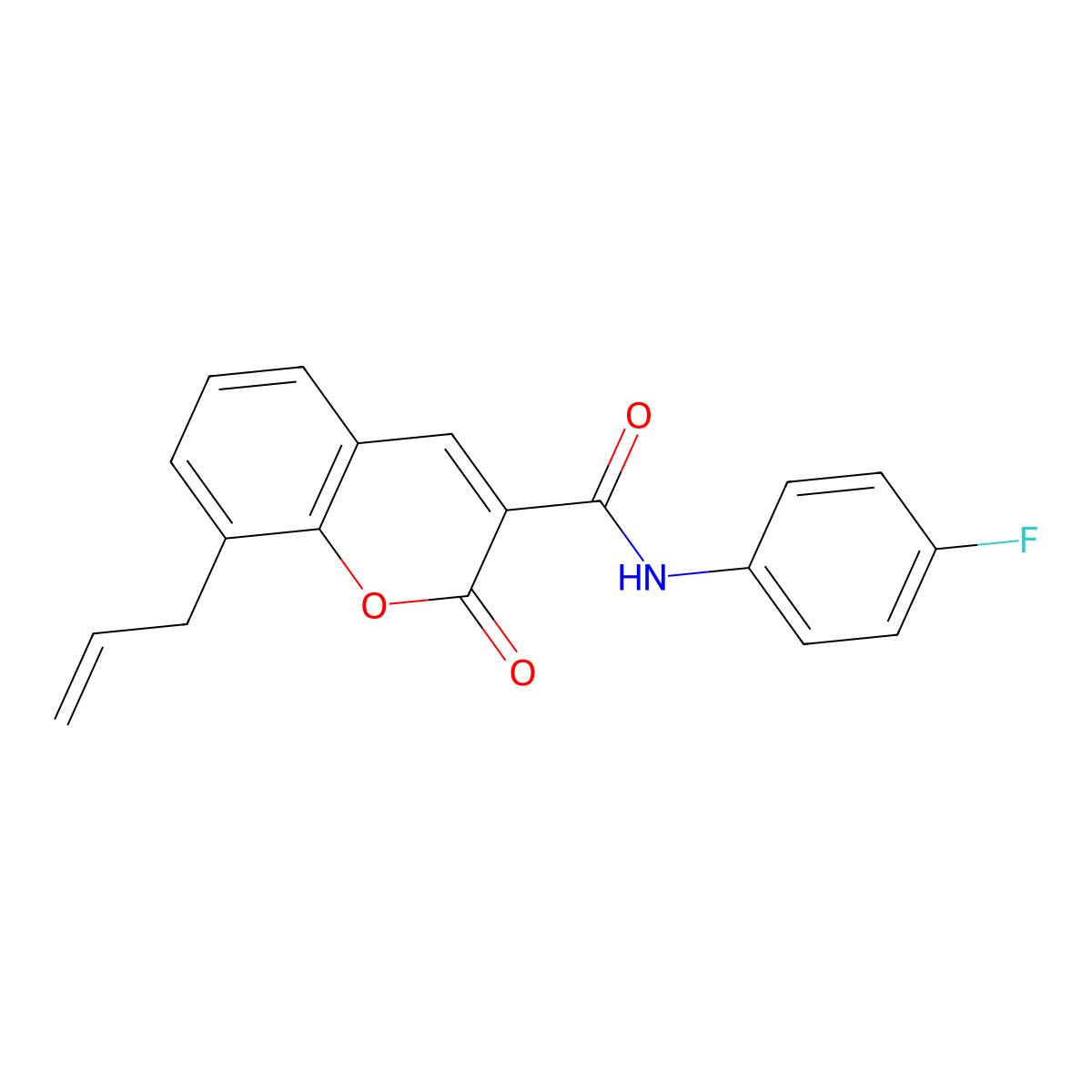 8-allyl-N-(4-fluorophenyl)-2-oxo-2H-chromene-3-carboxamide molecular structure, CAS 312616-83-4