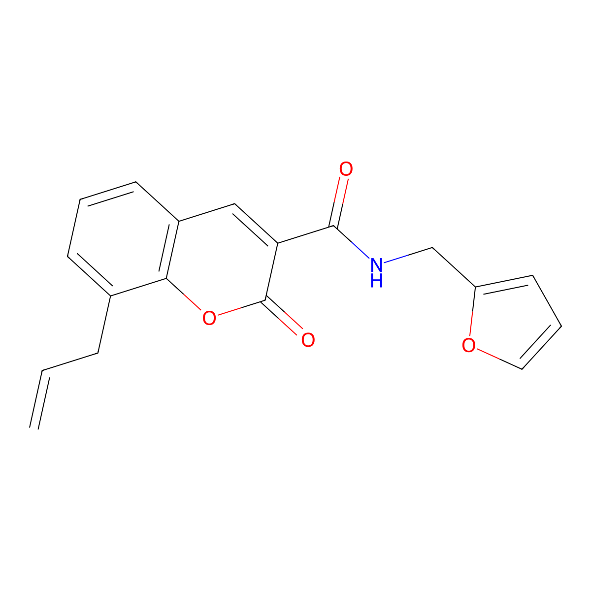 N-[(furan-2-yl)methyl]-2-oxo-8-(prop-2-en-1-yl)-2H-chromene-3-carboxamide molecular structure, CAS 312616-84-5