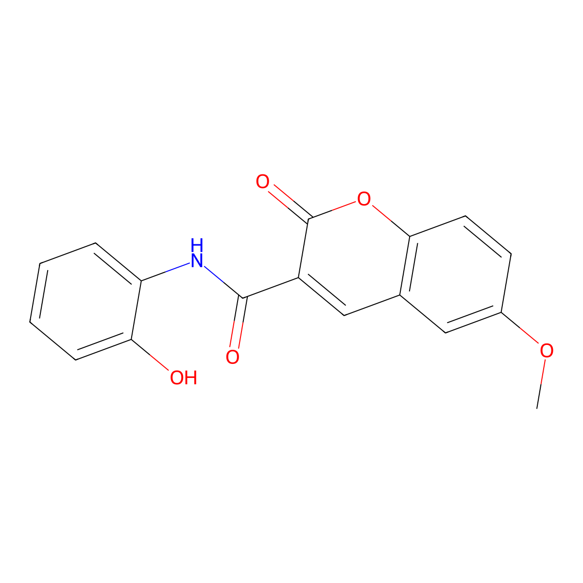 N-(2-hydroxyphenyl)-6-methoxy-2-oxochromene-3-carboxamide molecular structure, CAS 312616-86-7