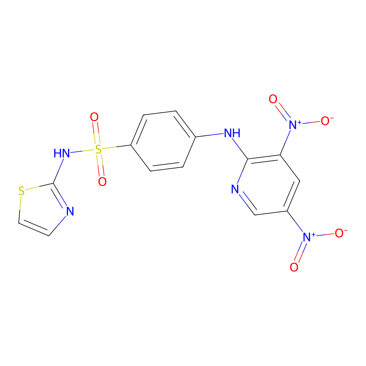 4-((3,5-dinitropyridin-2-yl)amino)-N-(thiazol-2-yl)benzenesulfonamide molecular structure, CAS 312617-68-8