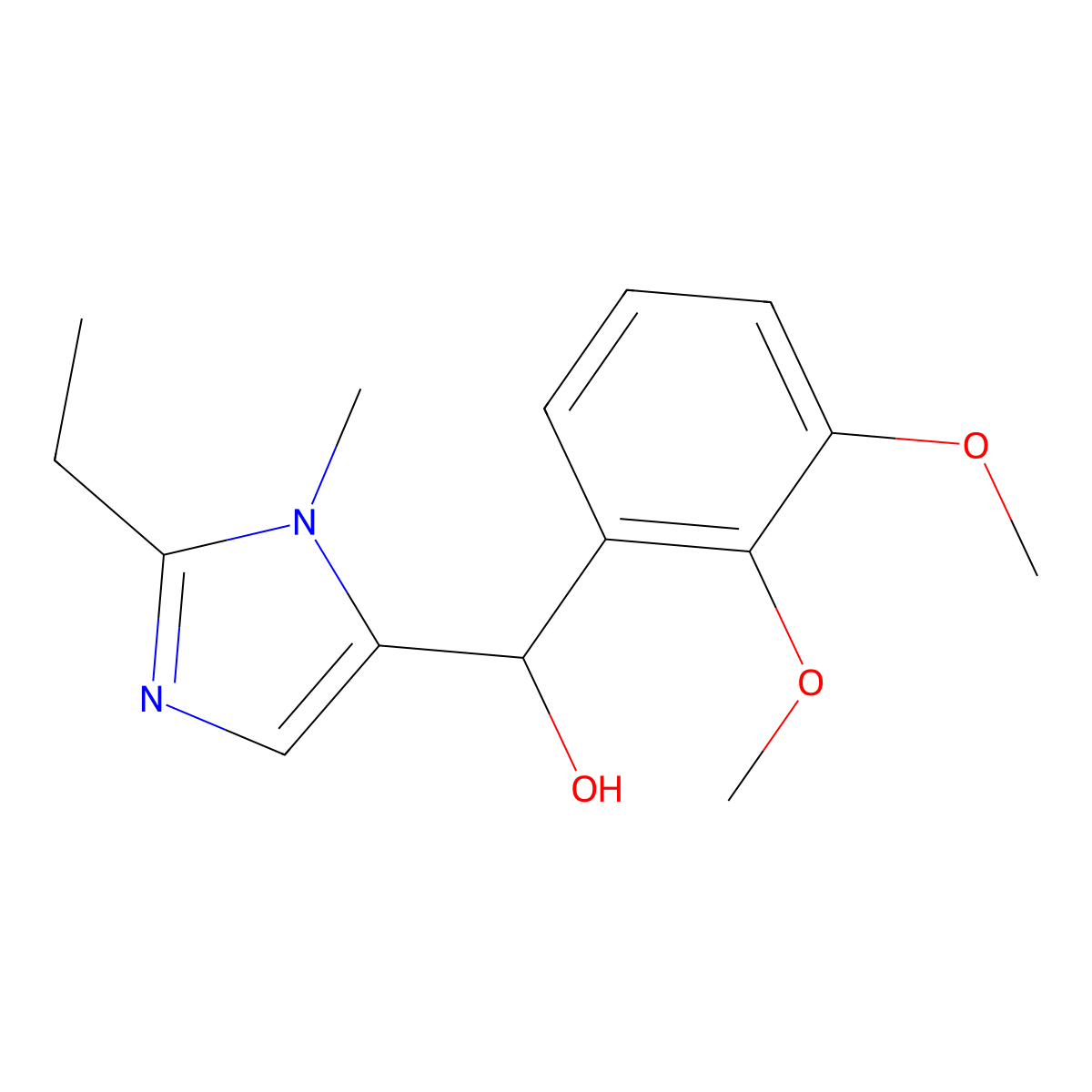 (2,3-dimethoxyphenyl)(2-ethyl-1-methyl-1H-imidazol-5-yl)methanol molecular structure, CAS 312617-79-1