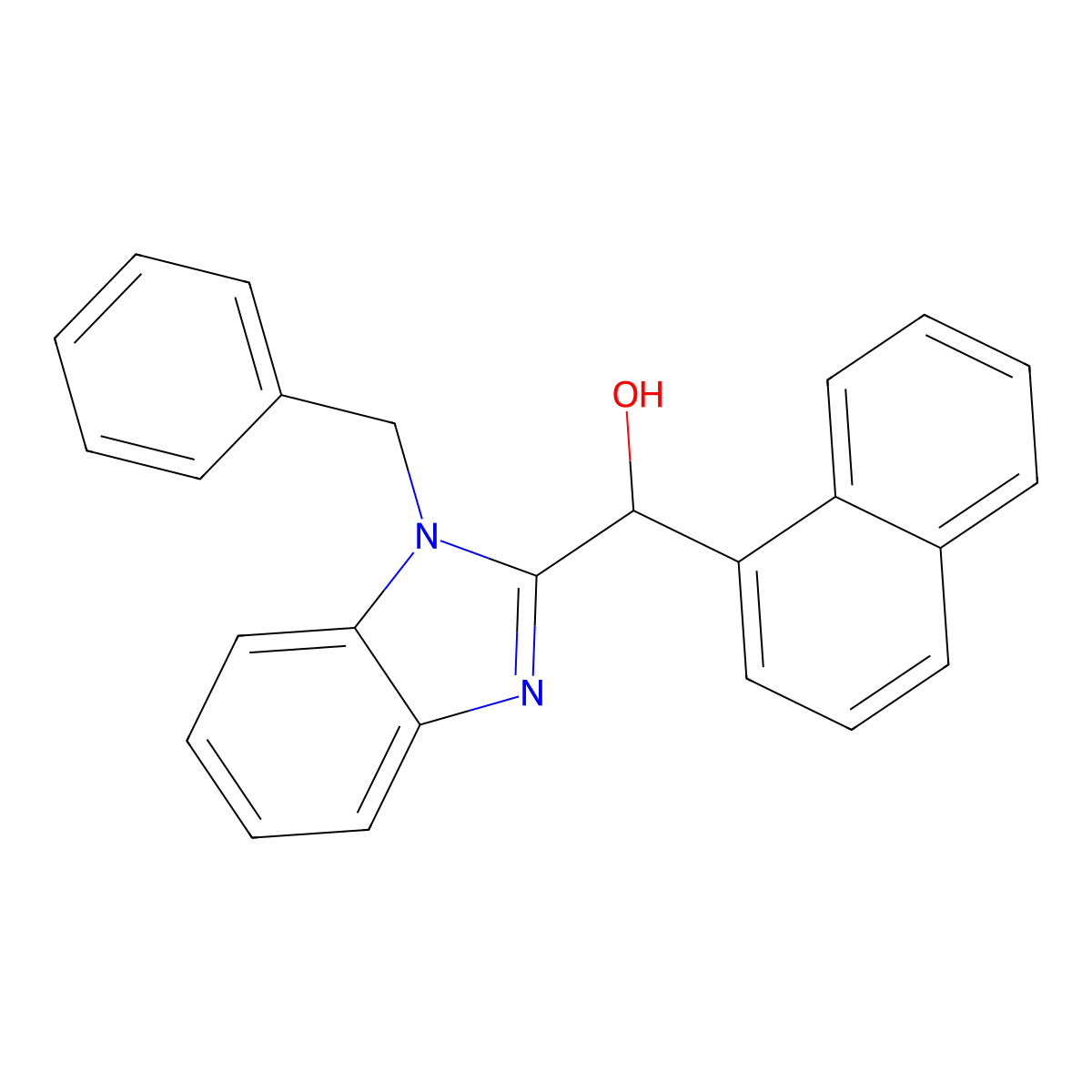 (1-Benzylbenzimidazol-2-yl)-naphthalen-1-ylmethanol molecular structure, CAS 312617-93-9