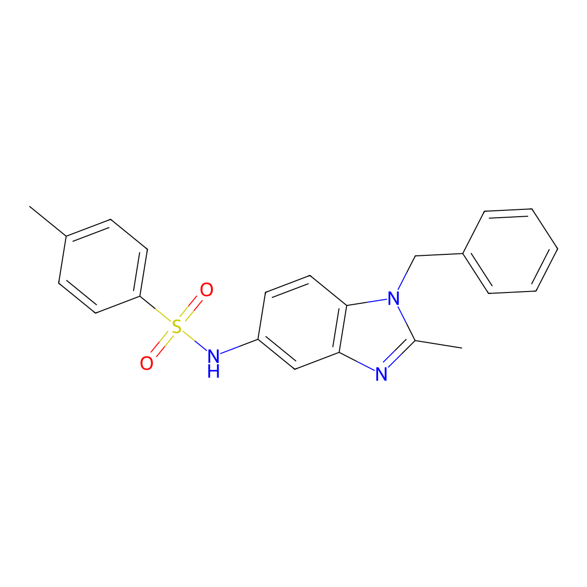 N-(1-benzyl-2-methyl-1H-benzimidazol-5-yl)-4-methylbenzenesulfonamide molecular structure, CAS 312617-94-0
