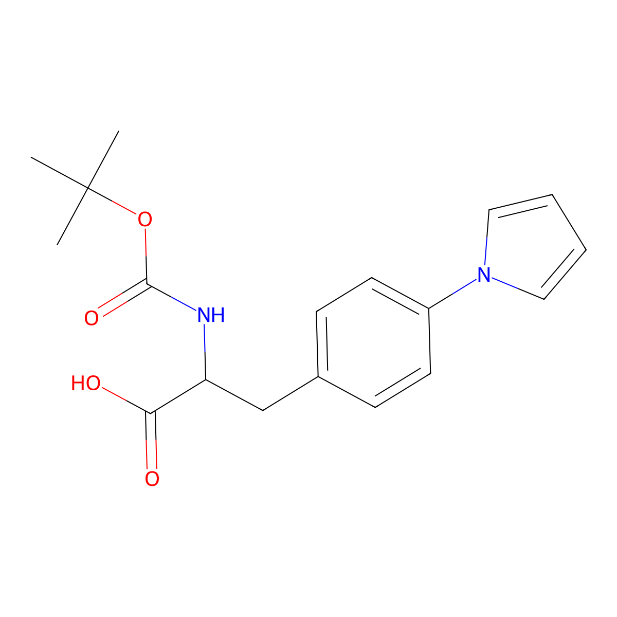 N-(tert-Butoxycarbonyl)-4-(1H-pyrrol-1-yl)-L-phenylalanine molecular structure, CAS 312619-46-8