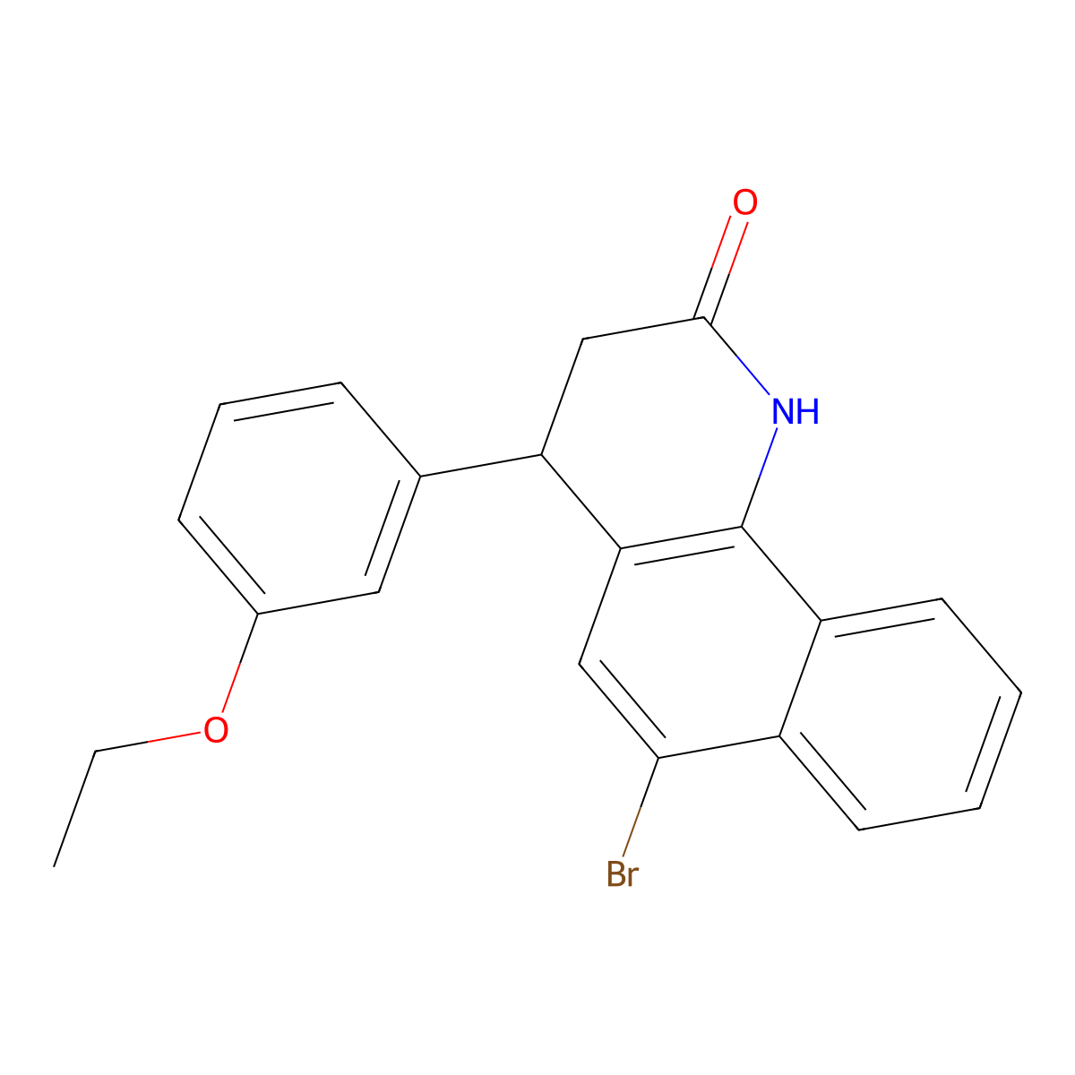 6-bromo-4-(3-ethoxyphenyl)-3,4-dihydrobenzo[h]quinolin-2(1H)-one molecular structure, CAS 312620-01-2