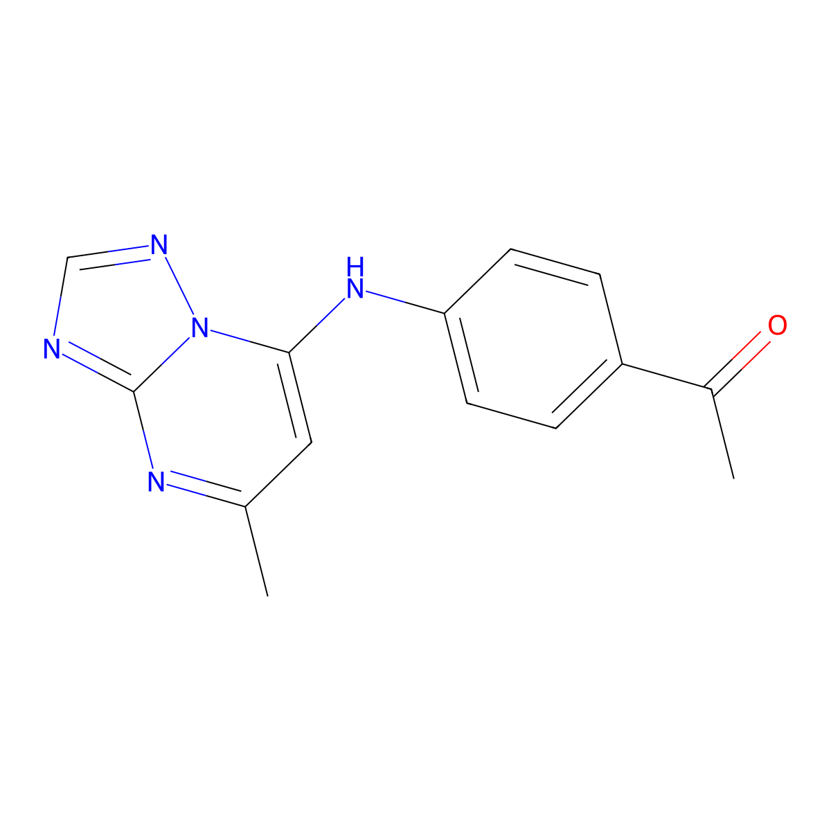 1-[4-[(5-Methyl-[1,2,4]triazolo[1,5-a]pyrimidin-7-yl)amino]phenyl]ethanone molecular structure, CAS 312620-38-5