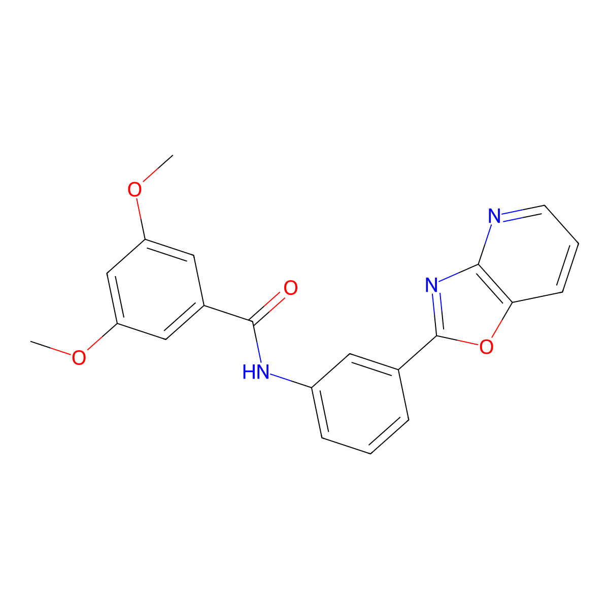 3,5-dimethoxy-N-[3-([1,3]oxazolo[4,5-b]pyridin-2-yl)phenyl]benzamide molecular structure, CAS 312620-98-7