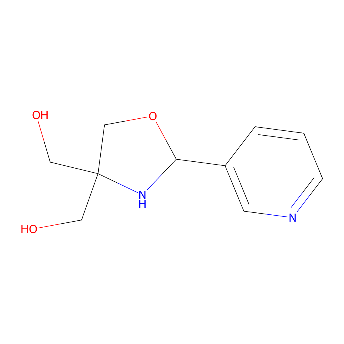 (4-Hydroxymethyl-2-pyridin-3-yl-oxazolidin-4-yl)-methanol molecular structure, CAS 312620-99-8