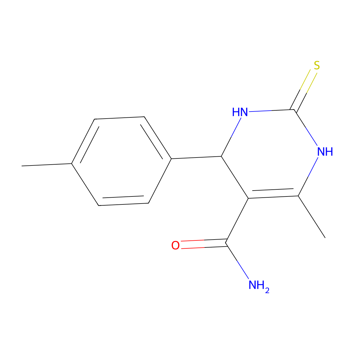 6-Methyl-4-(4-methylphenyl)-2-thioxo-1,2,3,4-tetrahydropyrimidine-5-carboxamide molecular structure, CAS 312621-06-0