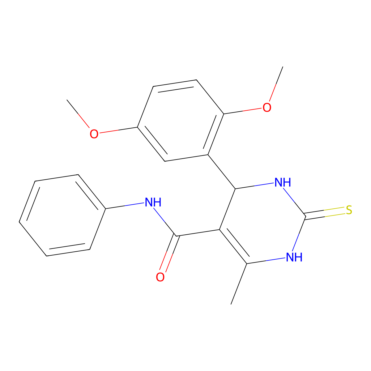 4-(2,5-dimethoxyphenyl)-6-methyl-N-phenyl-2-thioxo-1,2,3,4-tetrahydro-5-pyrimidinecarboxamide molecular structure, CAS 312621-07-1