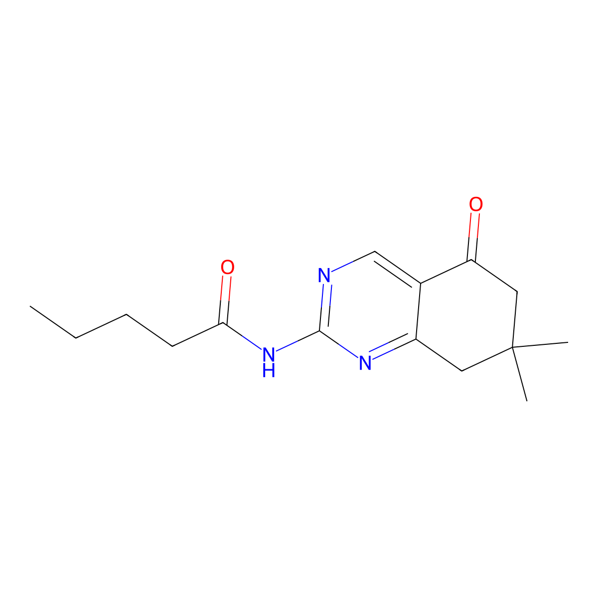 N-[(2Z)-7,7-dimethyl-5-oxo-5,6,7,8-tetrahydroquinazolin-2(1H)-ylidene]pentanamide molecular structure, CAS 312621-20-8