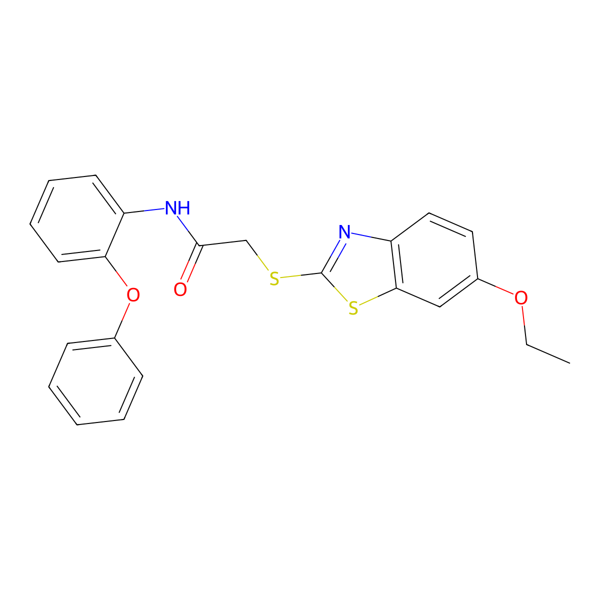 2-[(6-ethoxy-1,3-benzothiazol-2-yl)sulfanyl]-N-(2-phenoxyphenyl)acetamide molecular structure, CAS 312621-52-6